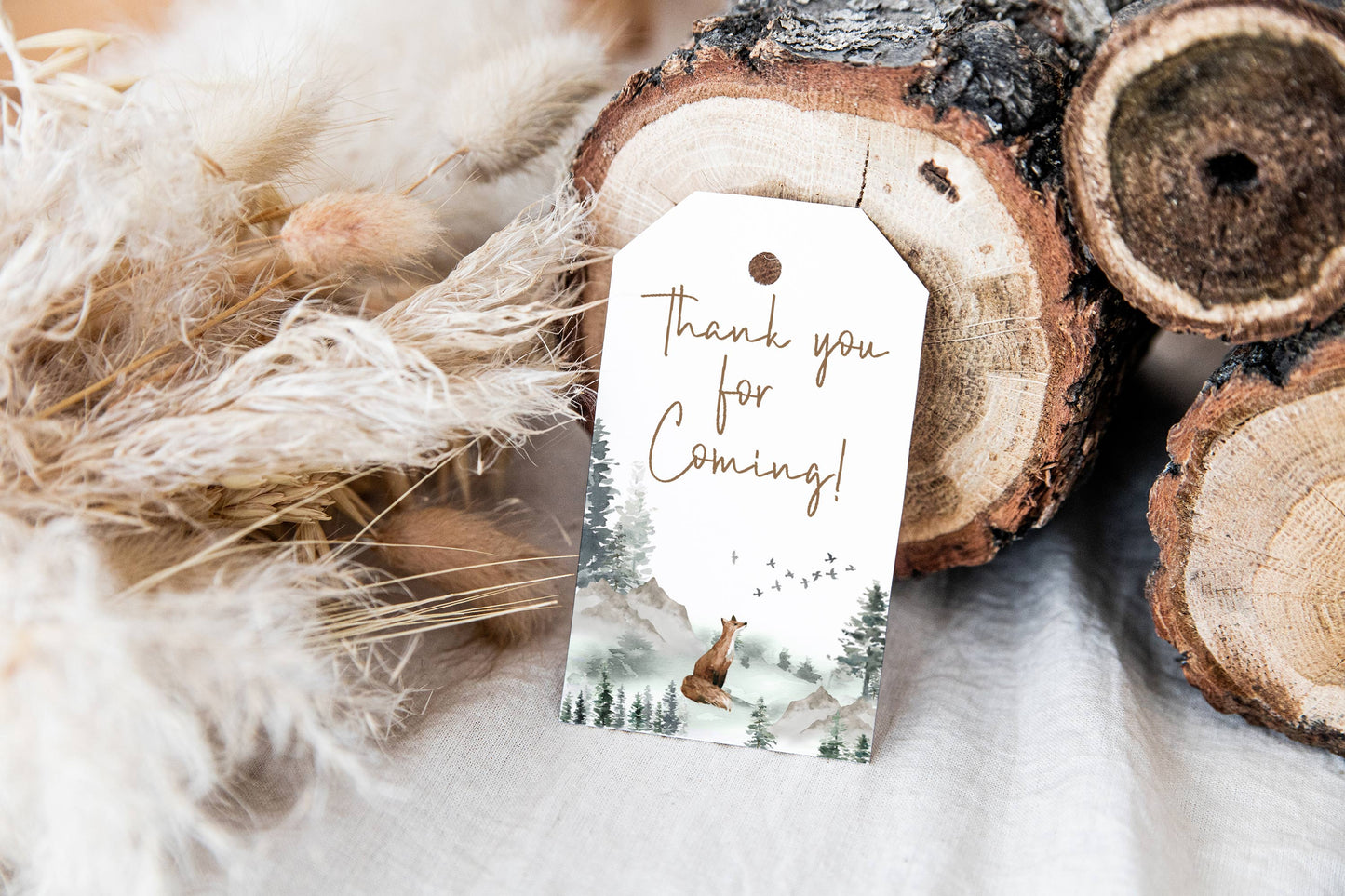 Fox Thank You Tags | Woodland Party Favor Tags - 47H