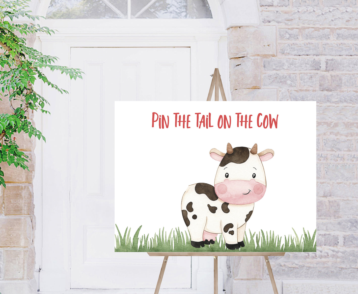Pin The Tail On The Cow | Farm Birthday Party Game - 11A