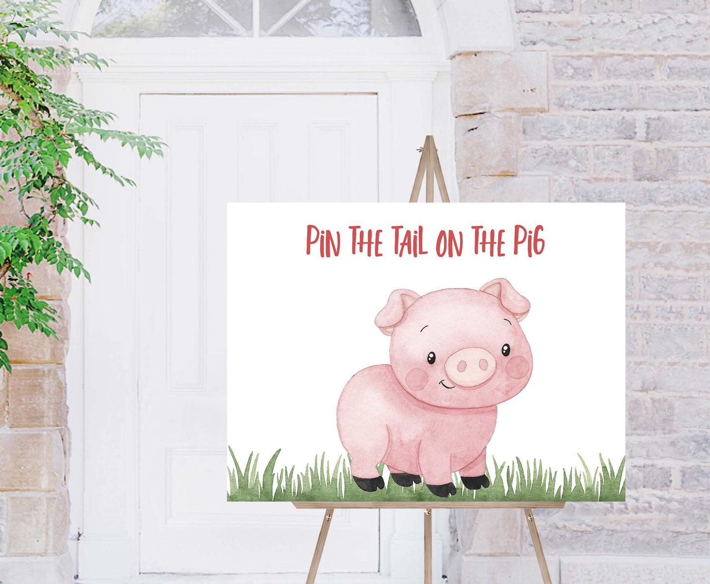 Pin The Tail On The Pig | Farm Birthday Party Game - 11A