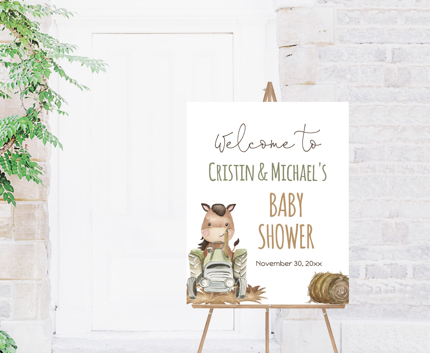 Horse Welcome Sign | Farm Baby shower decorations - 11E
