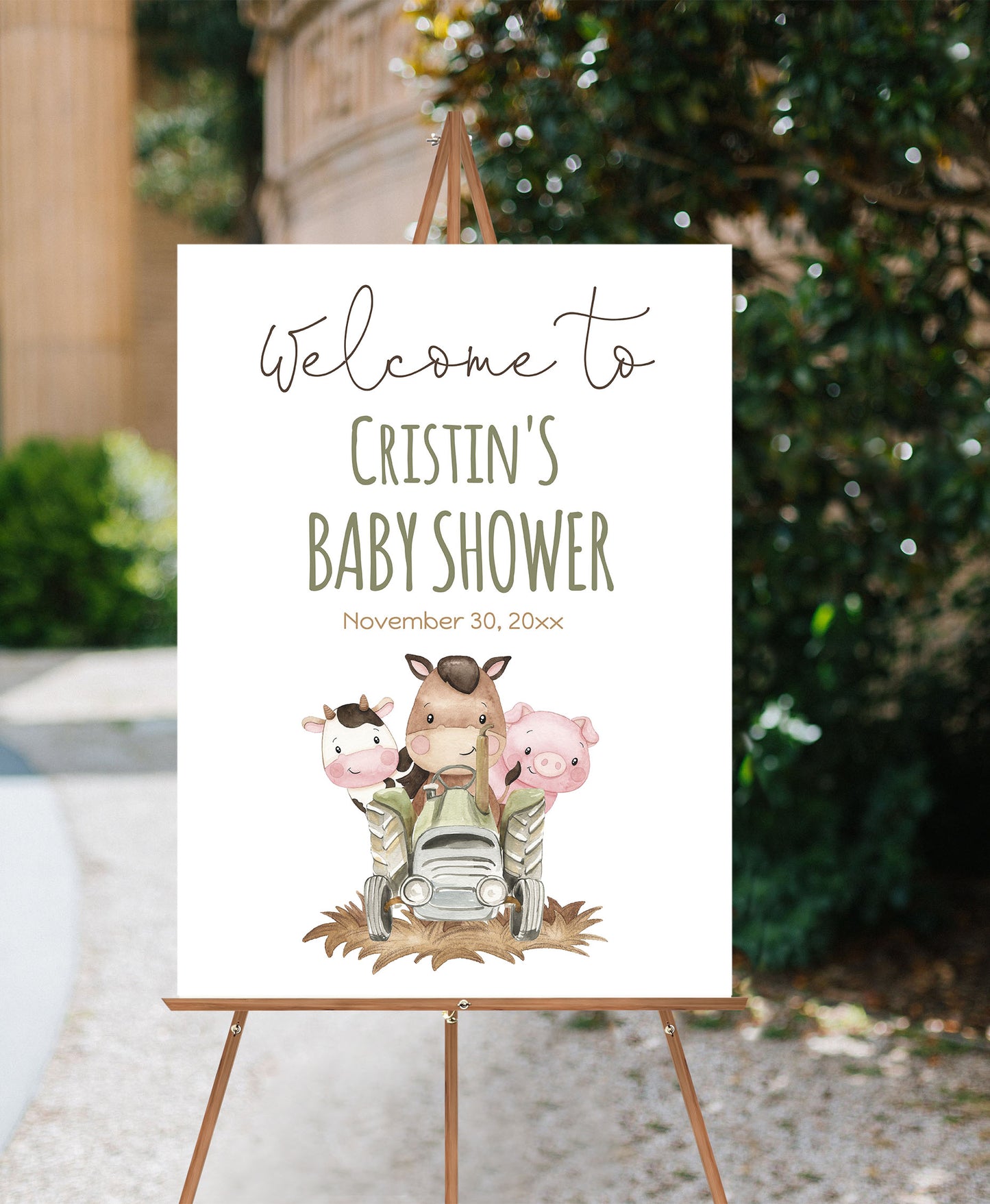 Editable Farm Welcome Sign | Farm Baby shower decorations - 11E