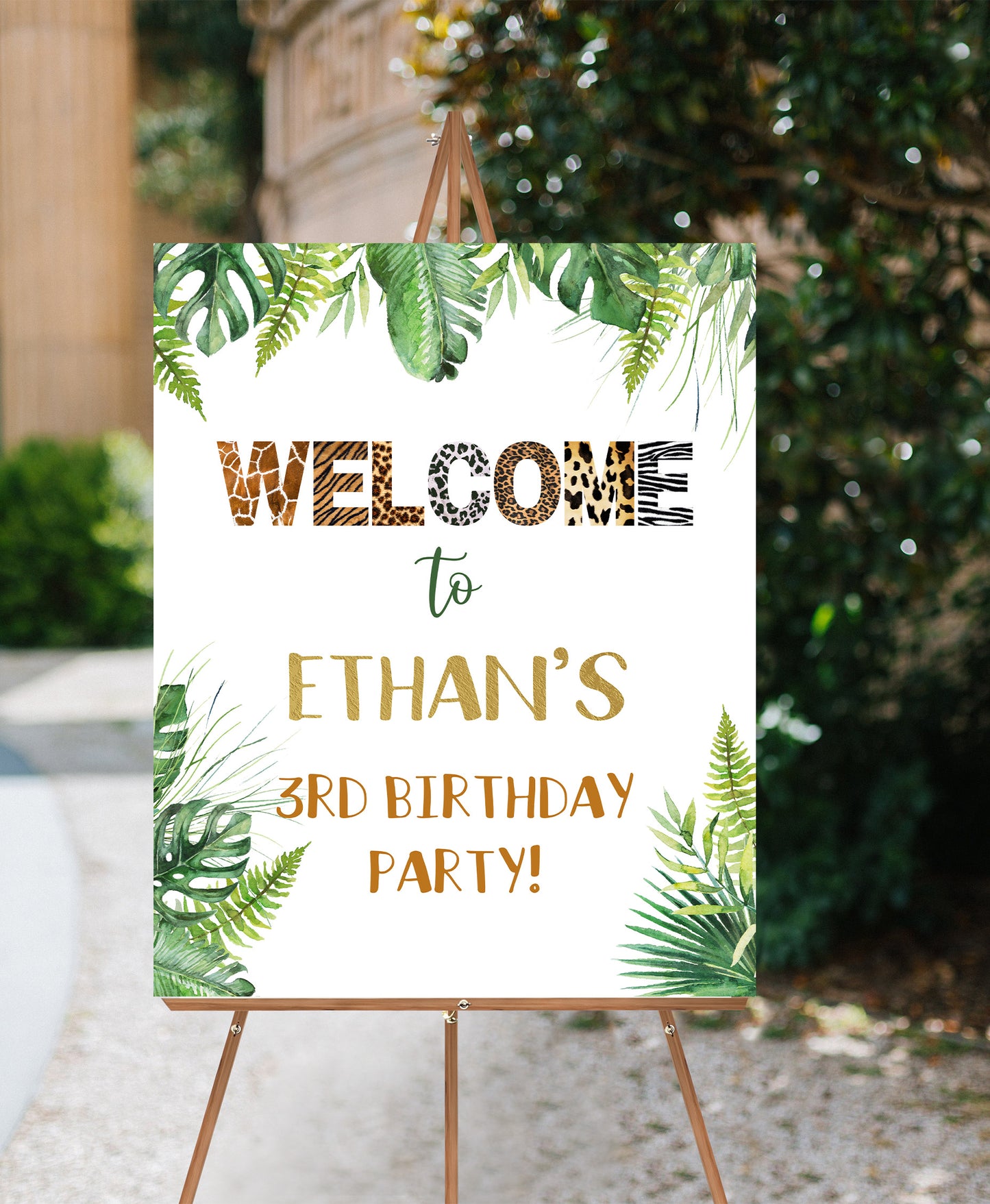 Safari Welcome Sign | Jungle birthday  party decorations - 35H