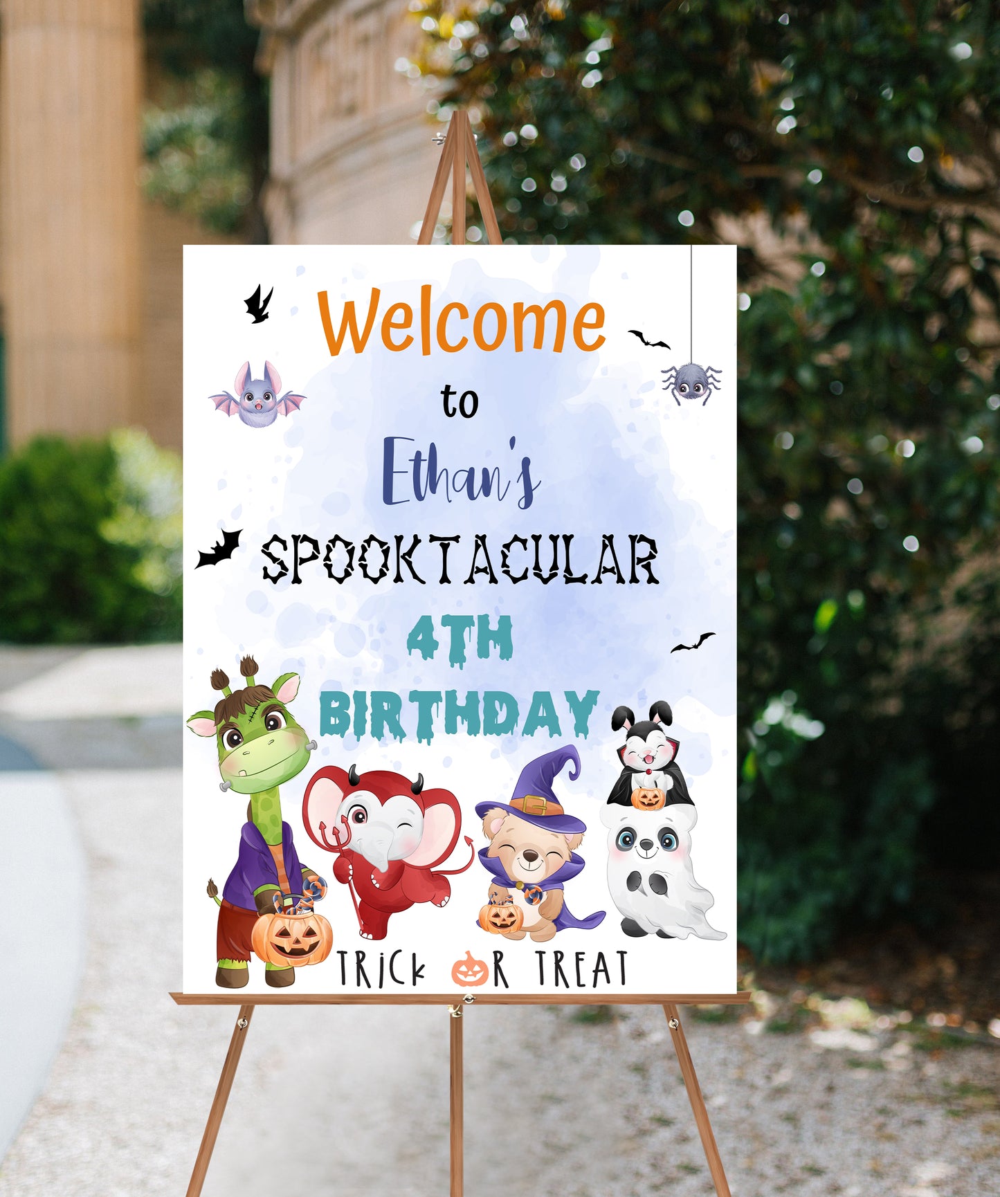 Halloween Birthday Welcome Sign | Woodland Theme Decorations - 115F