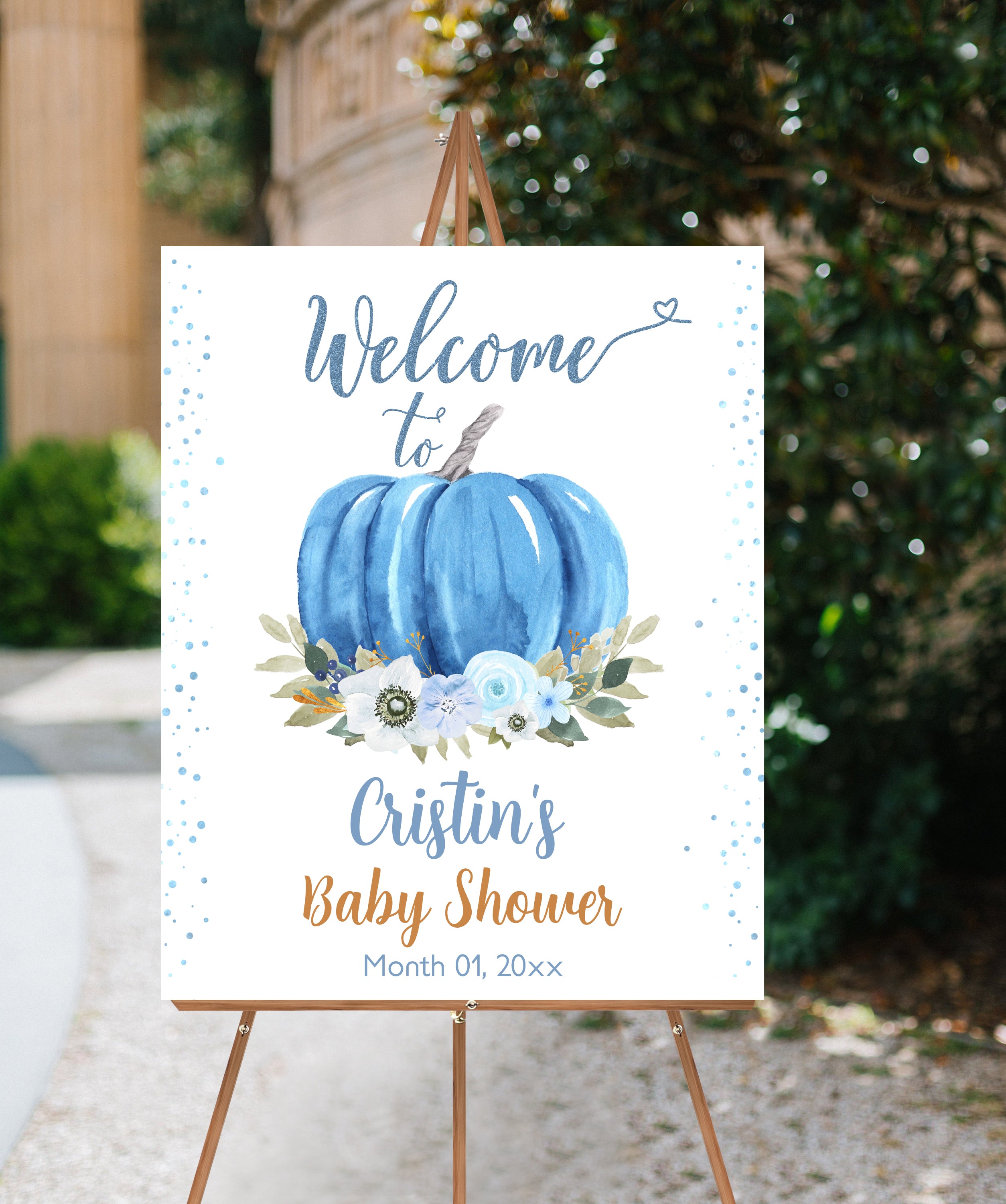 Blue pumpkin hot sale baby shower