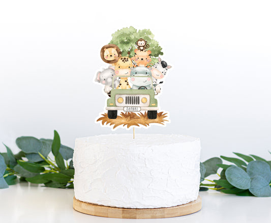 Safari Cake topper | Jungle Animals Theme Party Decorations - 35E