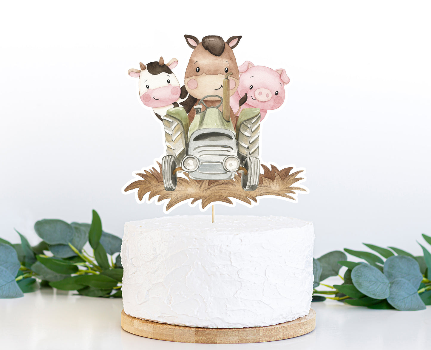 Farm Cake topper Double-Sided | Farm Animals Party Decorations - 11E