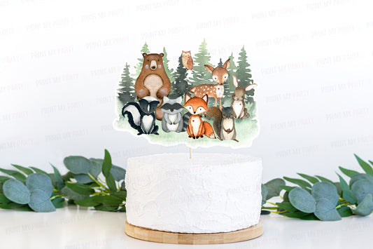 Woodland Cake topper | Forest Animals Theme Party Decorations - 47J2