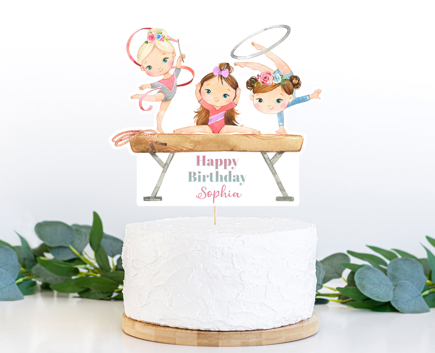 Gymnastic Cake topper | Gymnastic Birthday Party Decorations - 99A