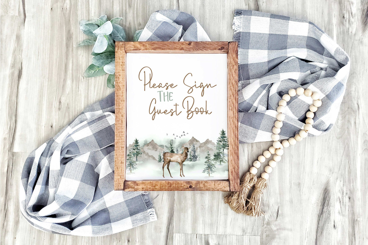 Woodland Guest Book Sign | Forest Animals Party Decorations - 47H