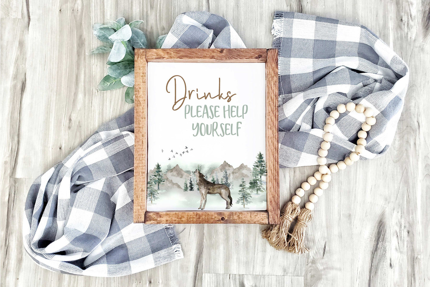 Woodland Drinks Sign | Forest Animals Party Decorations - 47H