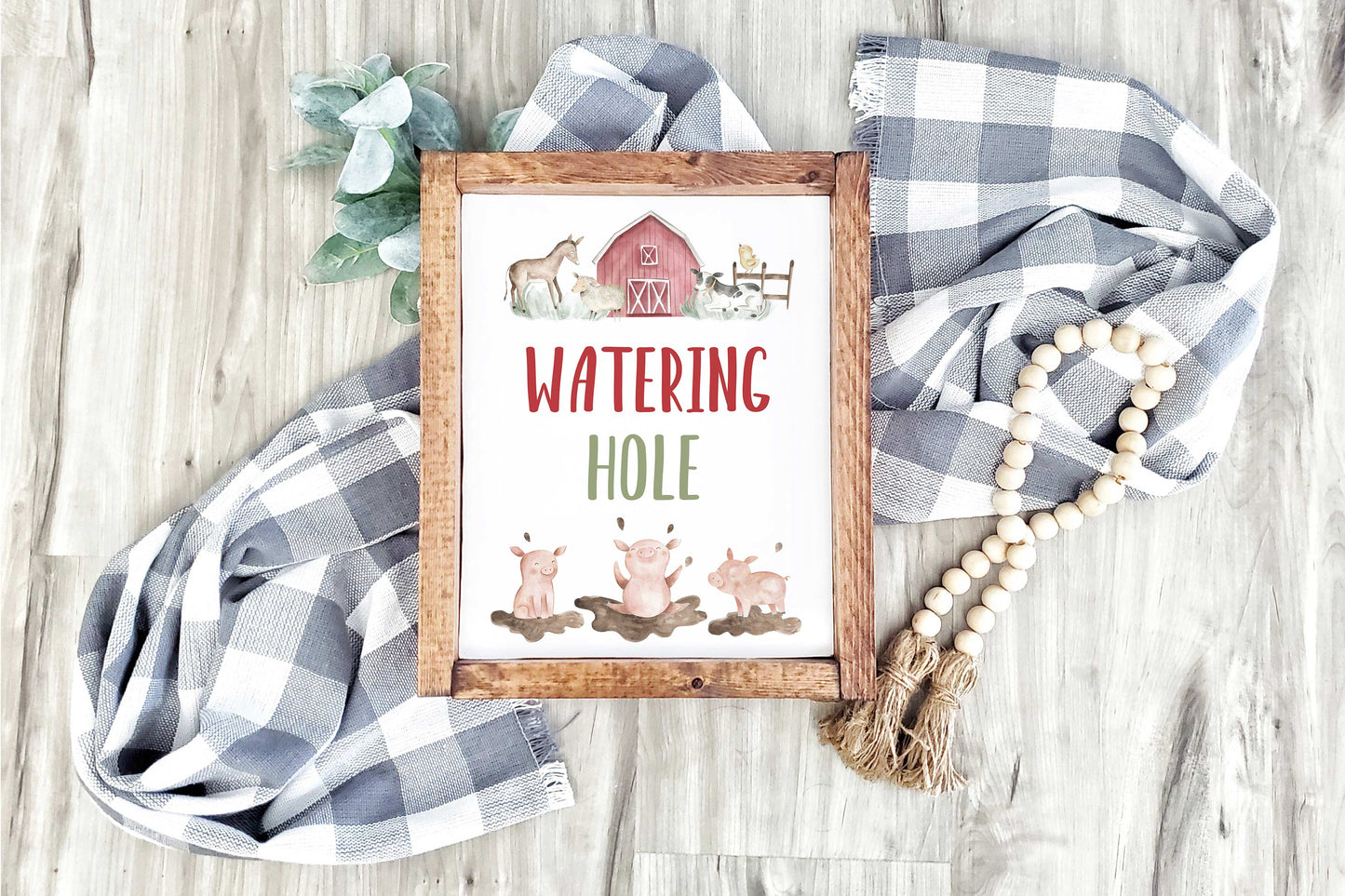 Watering Hole Sign | Boy Farm Party Decorations - 11B