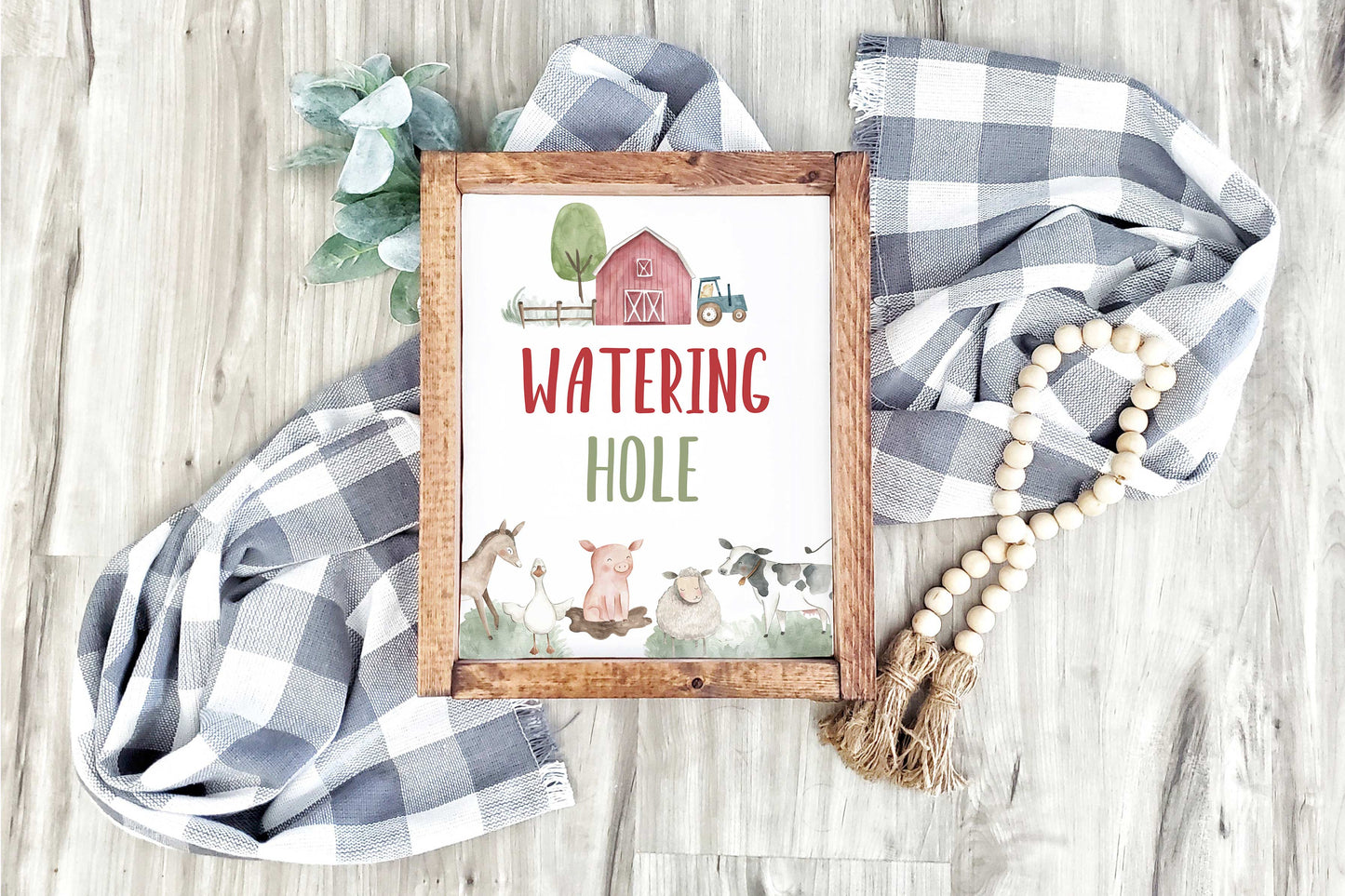 Watering Hole Sign | Farm Party Decorations - 11B