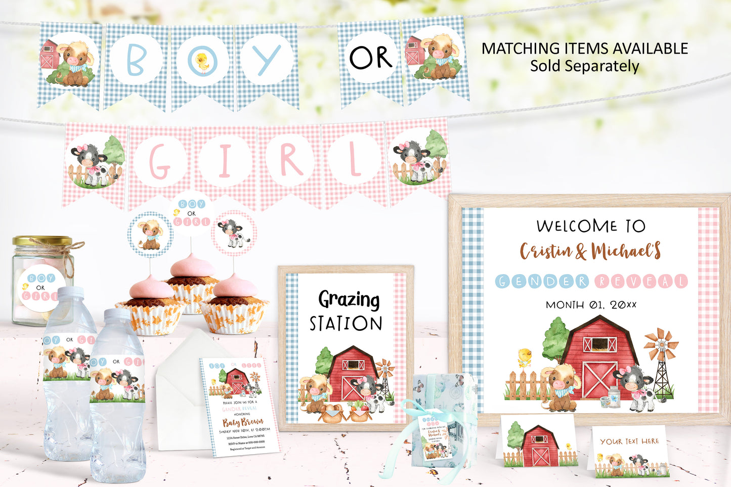 Farm Gender Reveal Game | Barnyard Boy or Girl Cast Your Vote Cards Printable - 11C3