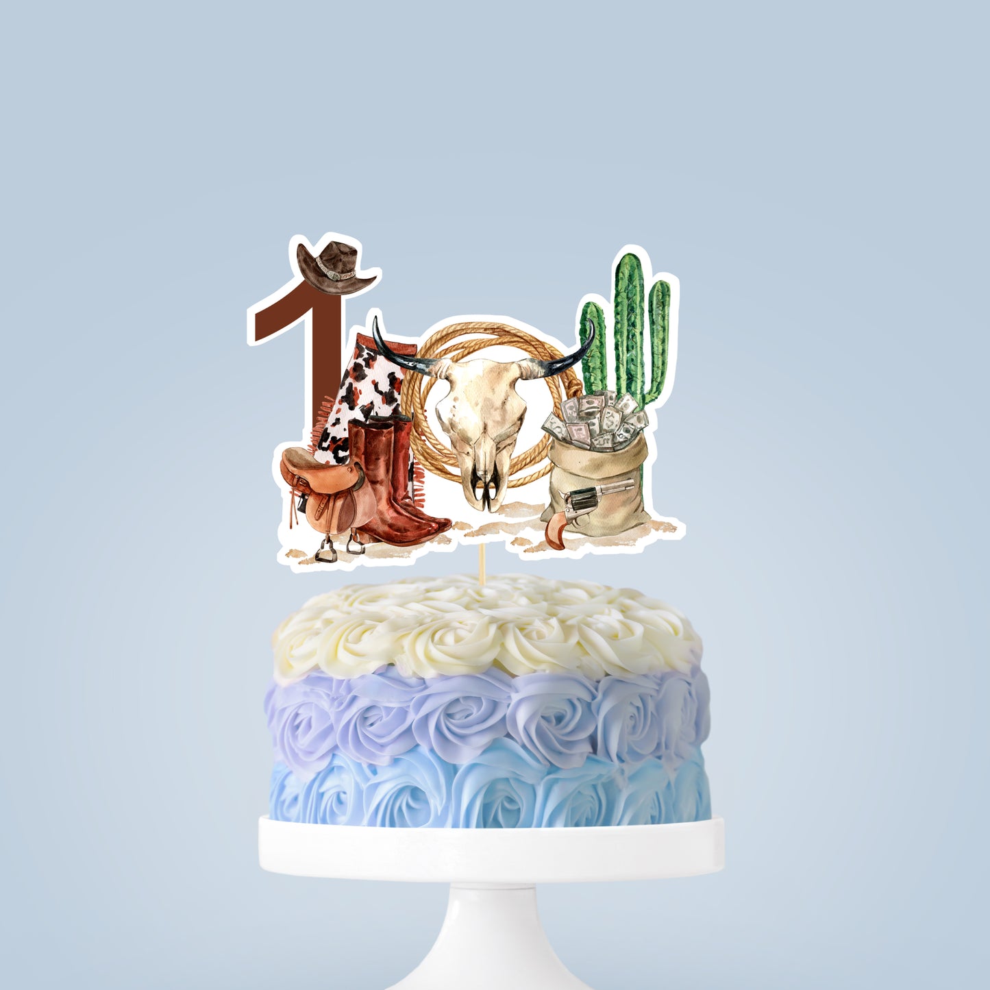 Rodeo Cake topper 1st birthday | Cowboy Party Decorations - 34A