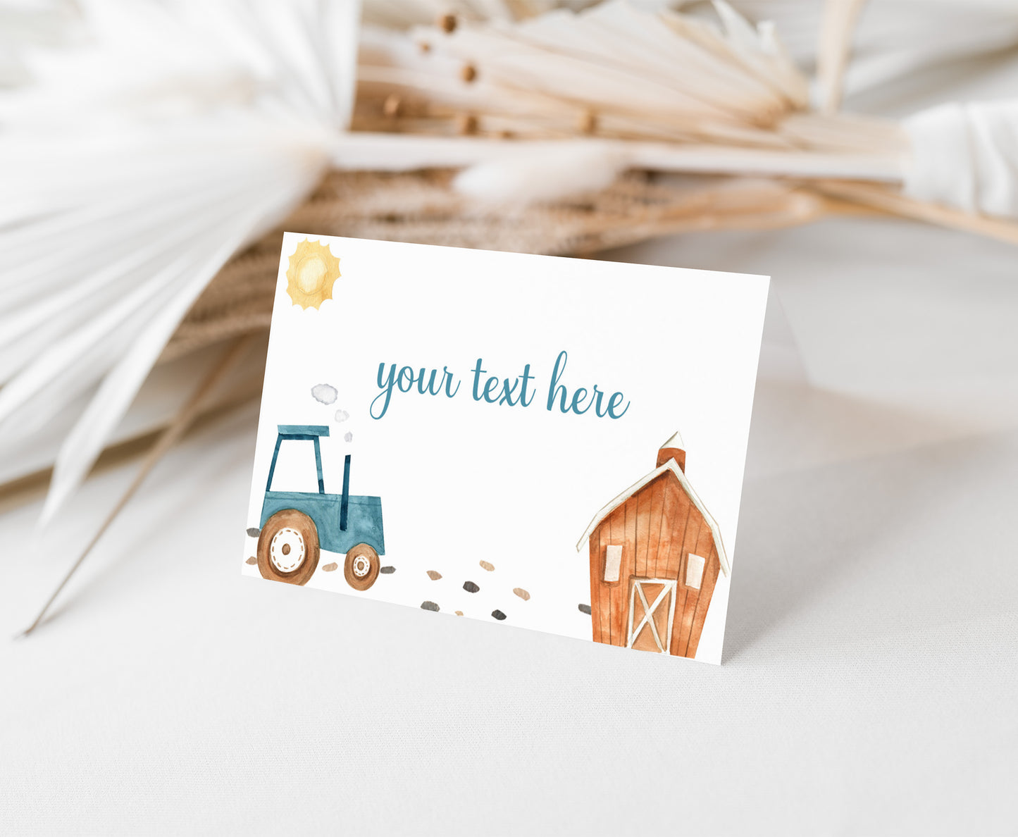 EDITABLE Tractor Place Cards |  Farm Party Food Labels - 11F