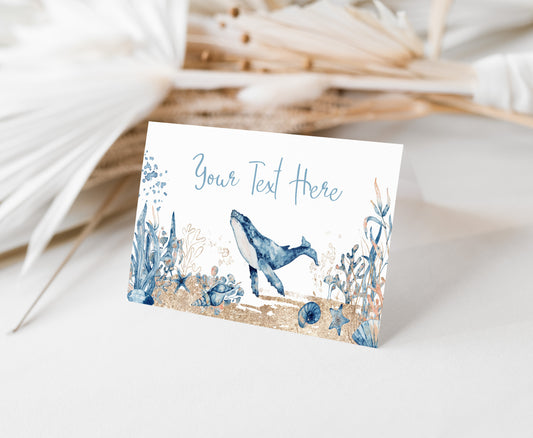EDITABLE  Whale Place Cards |  Under the sea Party Food Labels - 44C