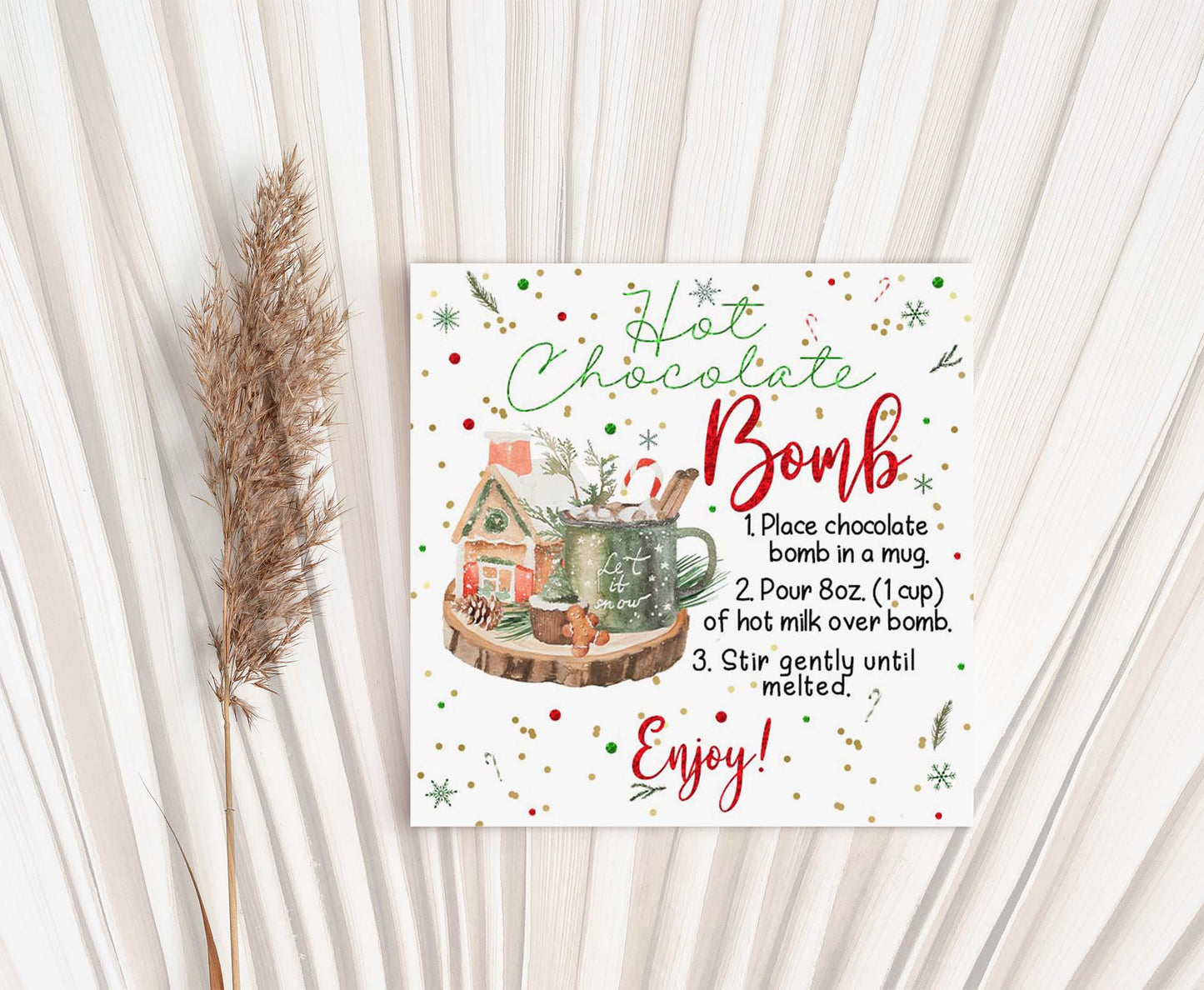 Hot Chocolate Bomb Tags 2"x2" | Christmas Gift Tags - 112