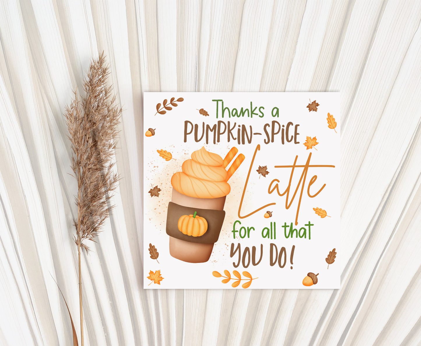 Thanks a Pumpkin Spice Latte Tags 2"x2" | Fall Favor Tags - 30