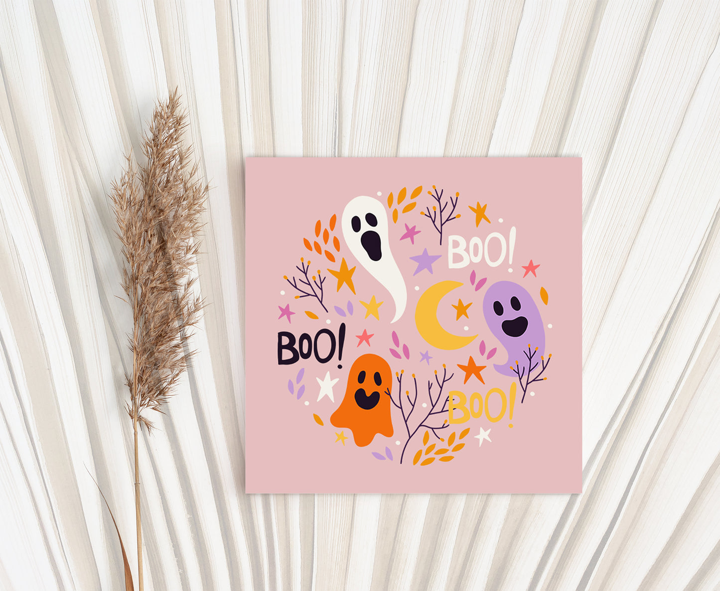 Boo Ghost Tags 2"x2" | Halloween Themed Party Decorations - 115