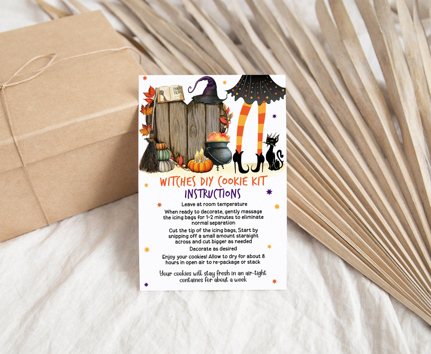Witches Diy Cookie Kit Instructions Card | Halloween Printable Cards - 115