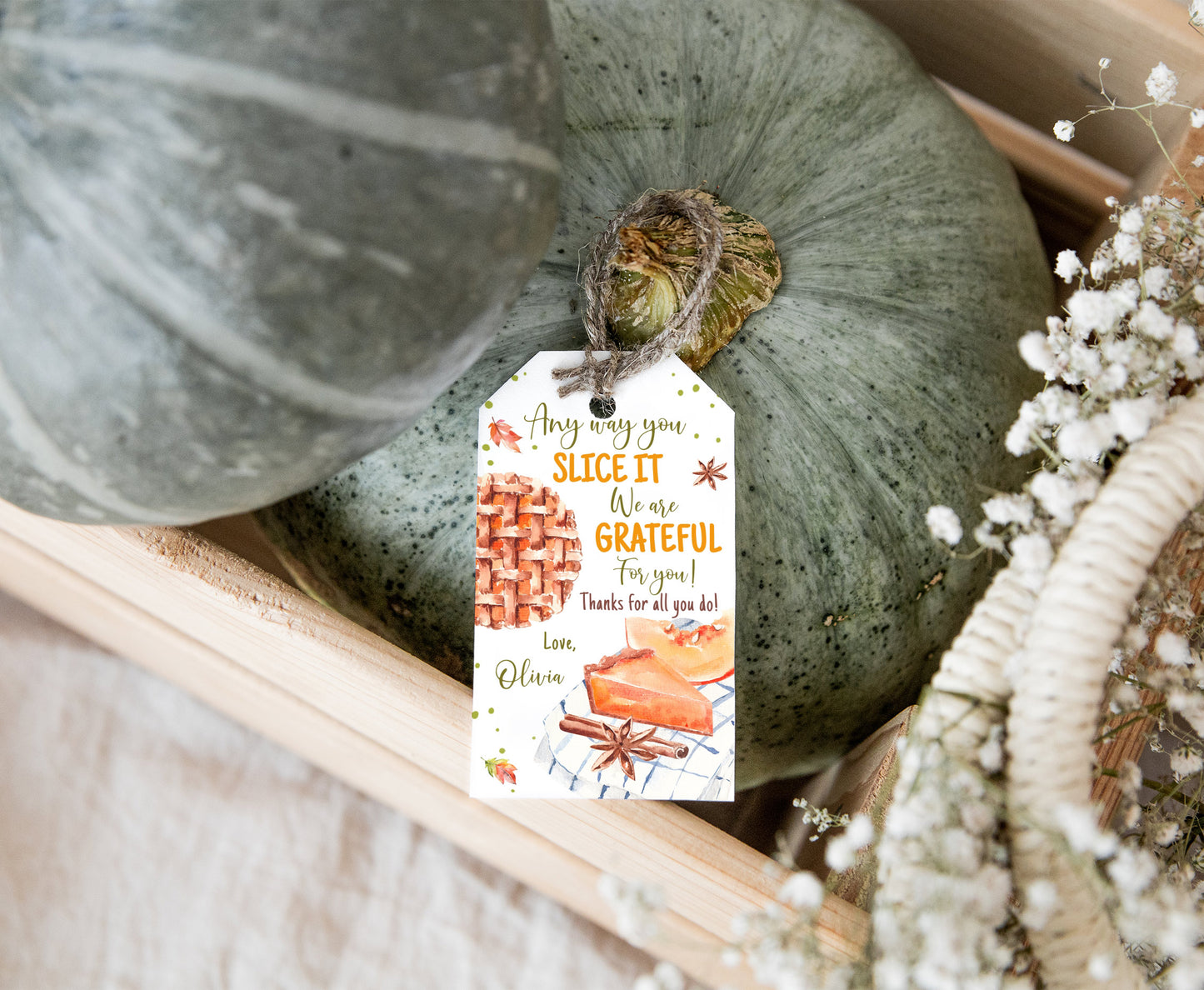 Editable Thanksgiving Gift Tags | Grateful Pumpkin Tags - 30