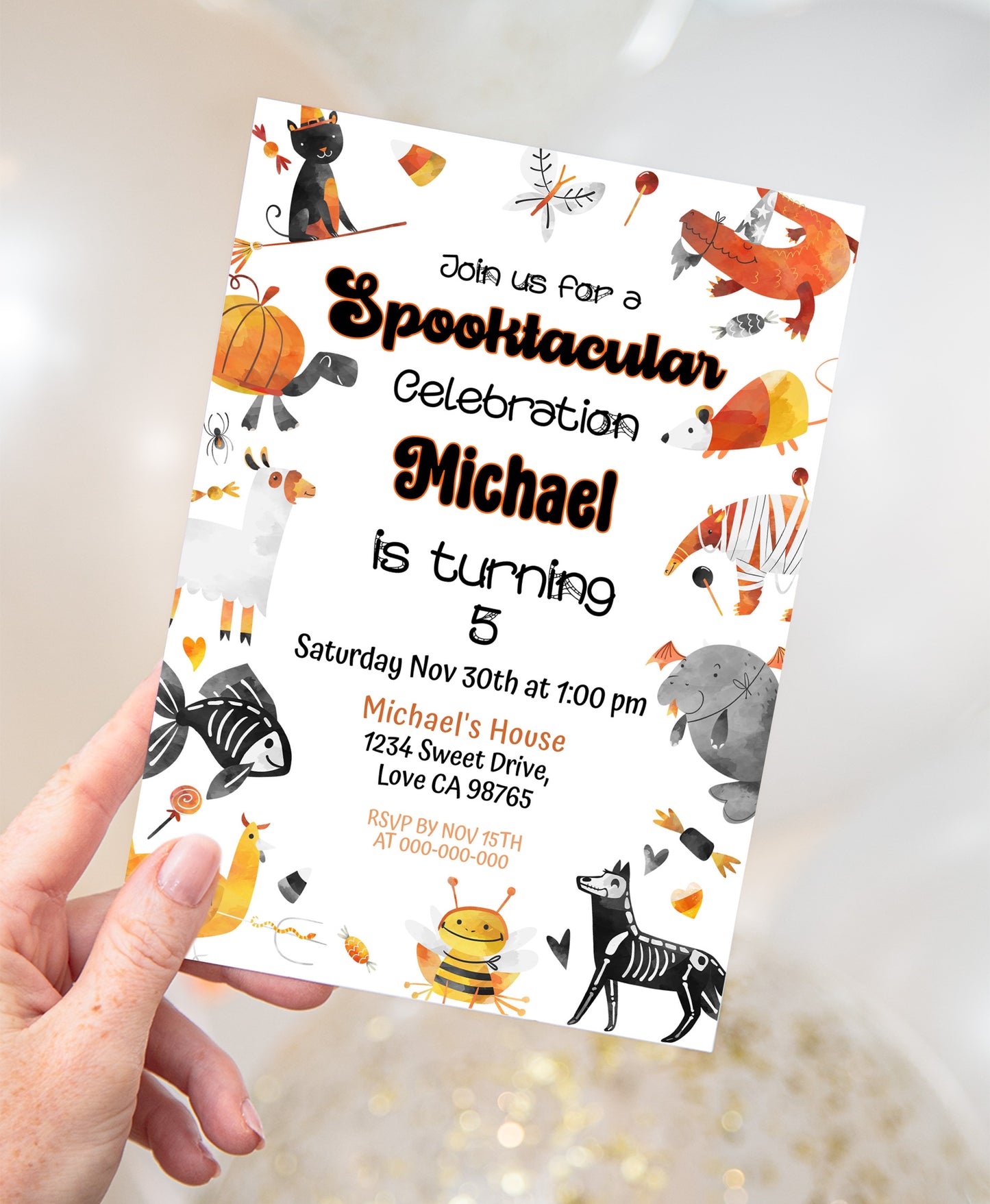 Editable spooktacular birthday invitation | Halloween theme party - 115k