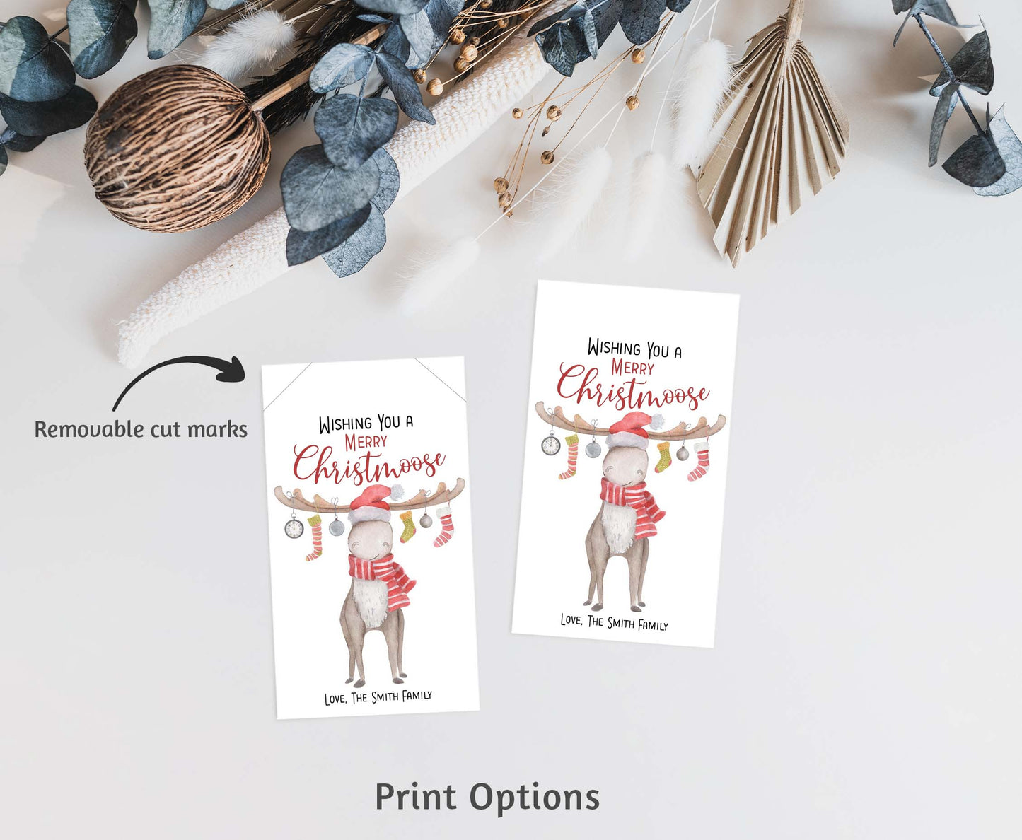 Editable Merry Christmas Tags | Merry Christmoose Gift Tag - 112