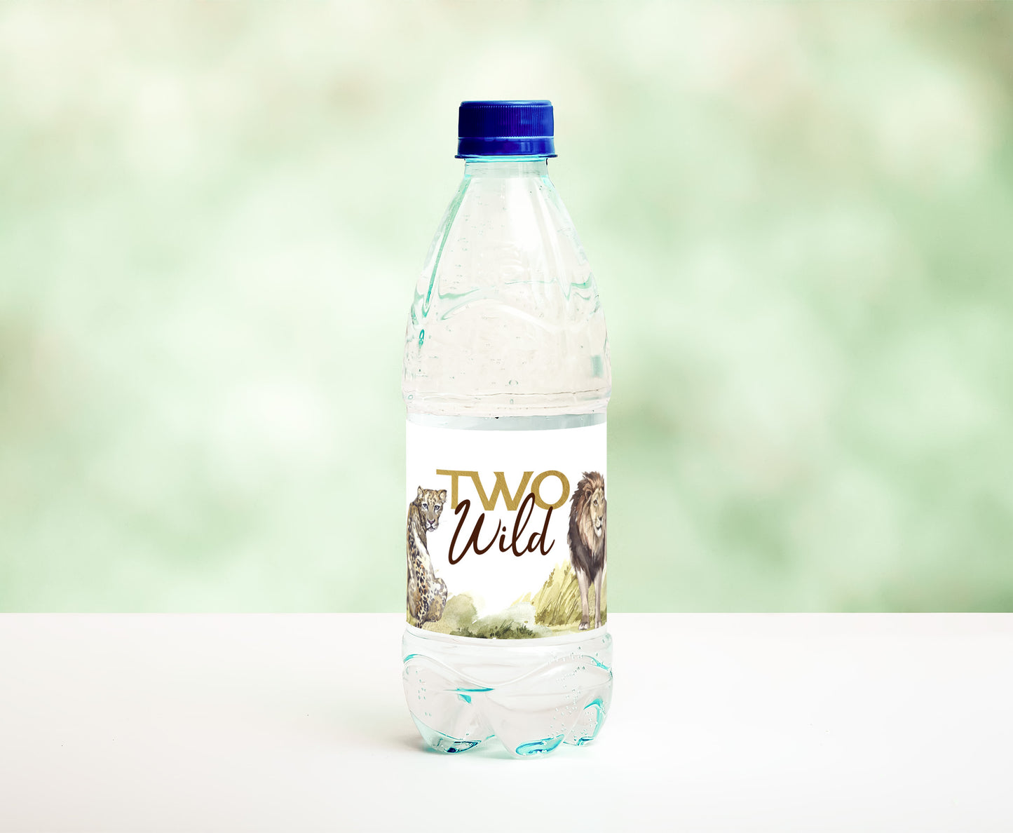 Two Wild Safari Water Bottle Labels | Safari 2nd Birthday Party Decorations - 35I