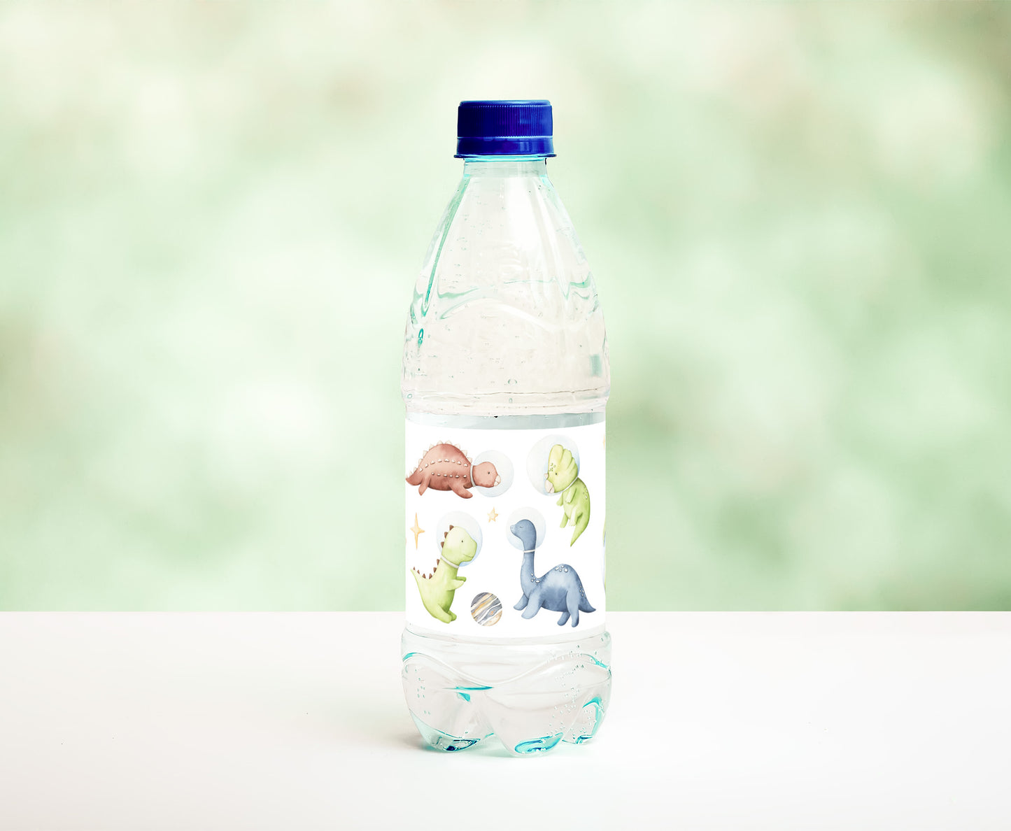 Space Dinosaurs Water Bottle Labels | Astronaut Dinosaur Themed Party Decorations - 39D