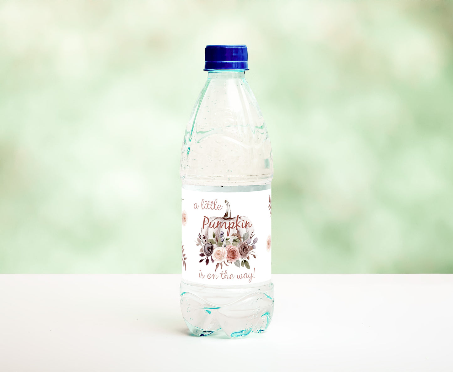 Pumpkin Water Bottle Labels | A Little Pumpkin Is On The Way Baby Shower Decorations - 30I