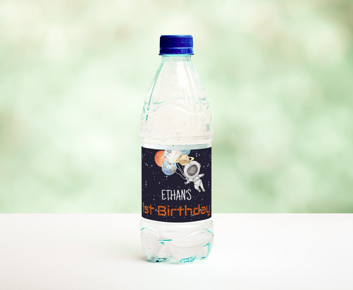 Editable Space Water Bottle Labels | Astronaut Birthday Party Decorations - 39C